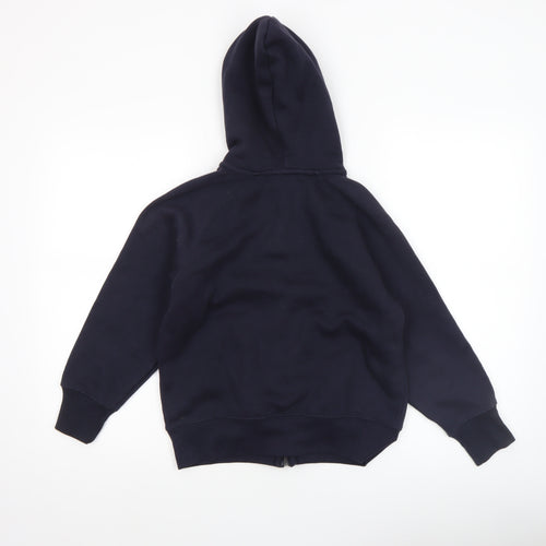 Zara Boys Navy Full Zip Hoodie Size 9 Years Polyester Cotton Blend
