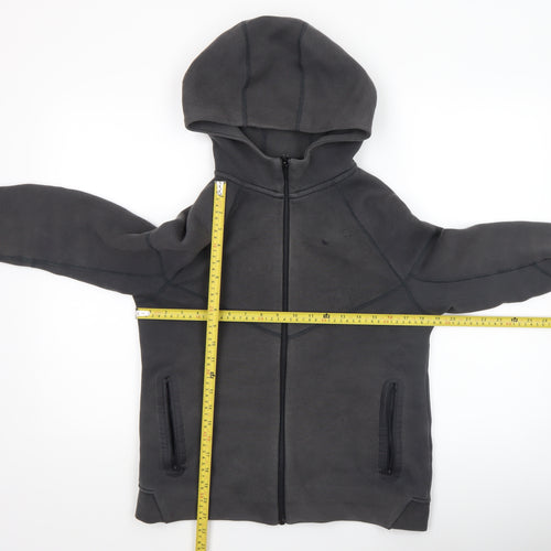 Nike Boys Black Full Zip Hoodie XL 158-170cm Fleece Lined Casual