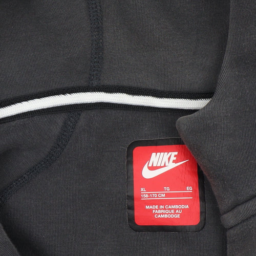 Nike Boys Black Full Zip Hoodie XL 158-170cm Fleece Lined Casual