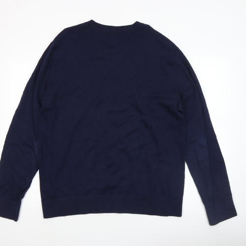 GAP Men’s Blue Cotton V-Neck Pullover Jumper Size L