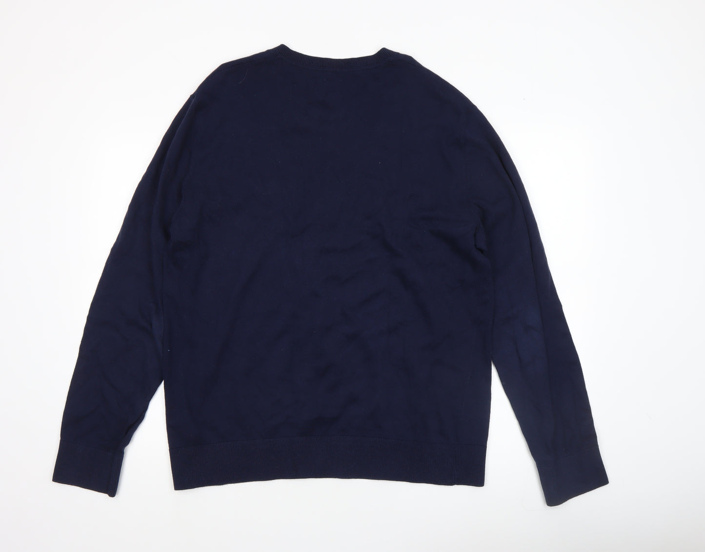 GAP Men’s Blue Cotton V-Neck Pullover Jumper Size L