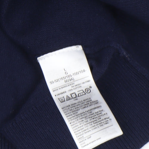 GAP Men’s Blue Cotton V-Neck Pullover Jumper Size L