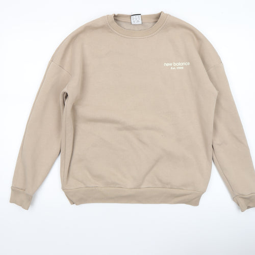 New Balance Women's Beige Pullover Sweatshirt Small Graphic Print