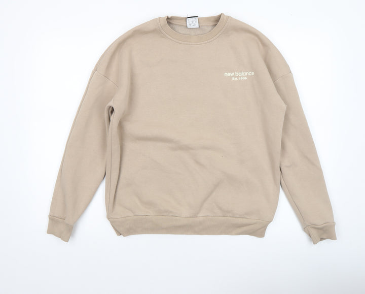 New Balance Women's Beige Pullover Sweatshirt Small Graphic Print