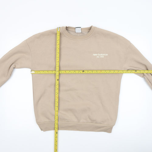 New Balance Women's Beige Pullover Sweatshirt Small Graphic Print