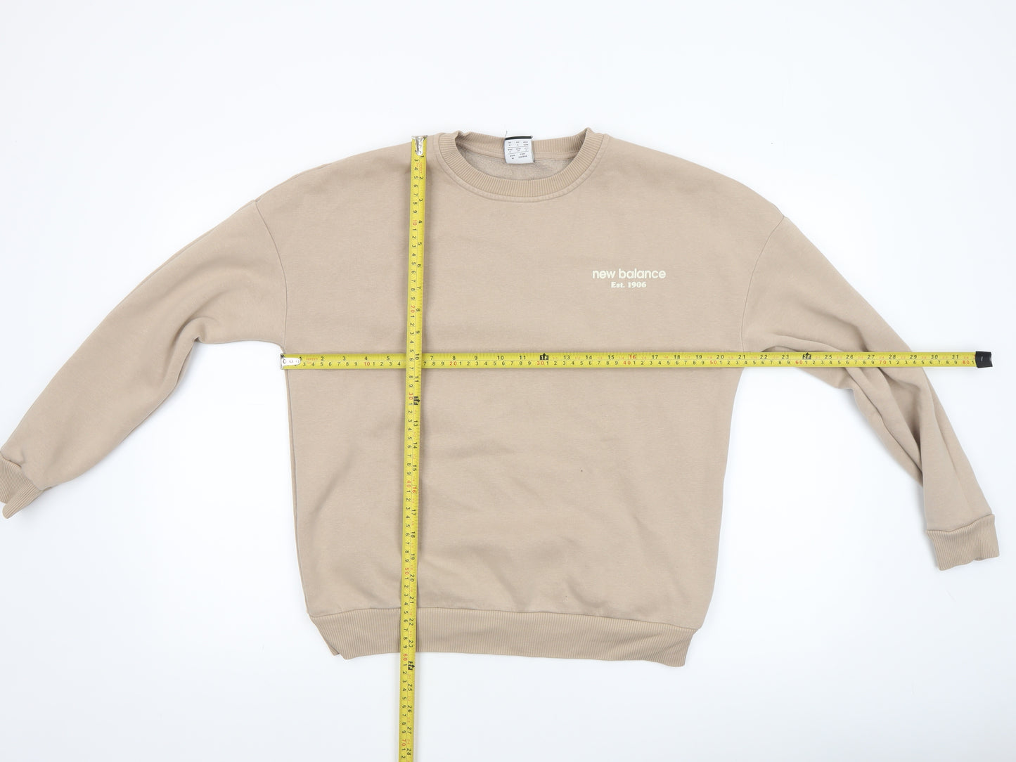 New Balance Women's Beige Pullover Sweatshirt Small Graphic Print