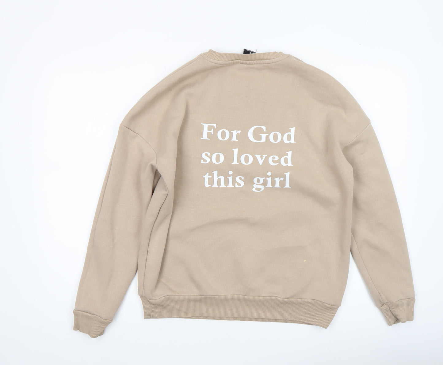 New Balance Women's Beige Pullover Sweatshirt Small Graphic Print