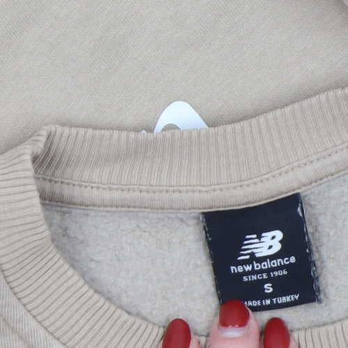 New Balance Women's Beige Pullover Sweatshirt Small Graphic Print