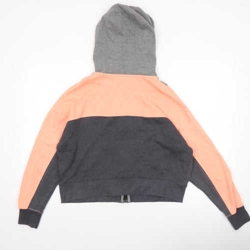 LA Gear Womens Peach Grey Colourblock Hoodie Size 14 Full Zip