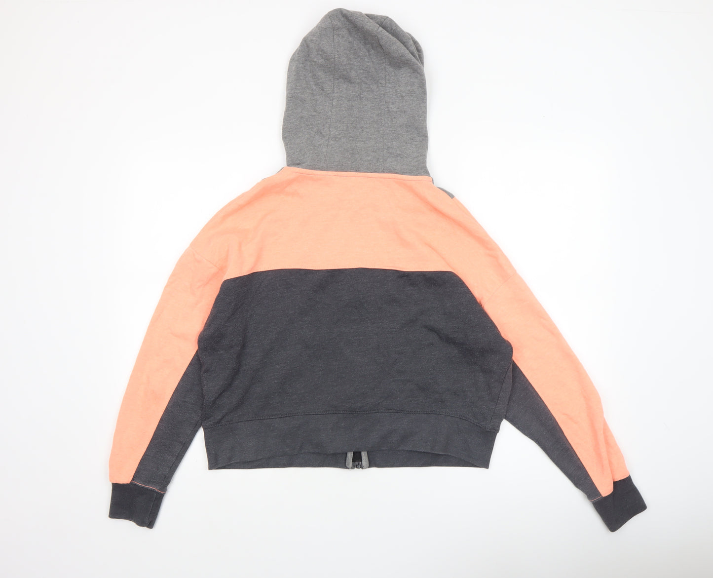 LA Gear Womens Peach Grey Colourblock Hoodie Size 14 Full Zip