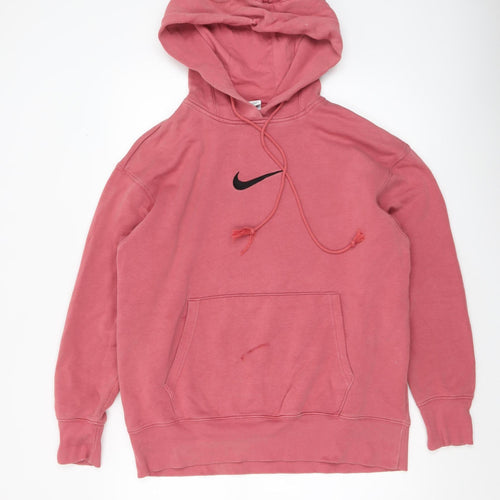 Nike Men’s Pink Pullover Hoodie Size S Cotton Blend Casual Sweatshirt