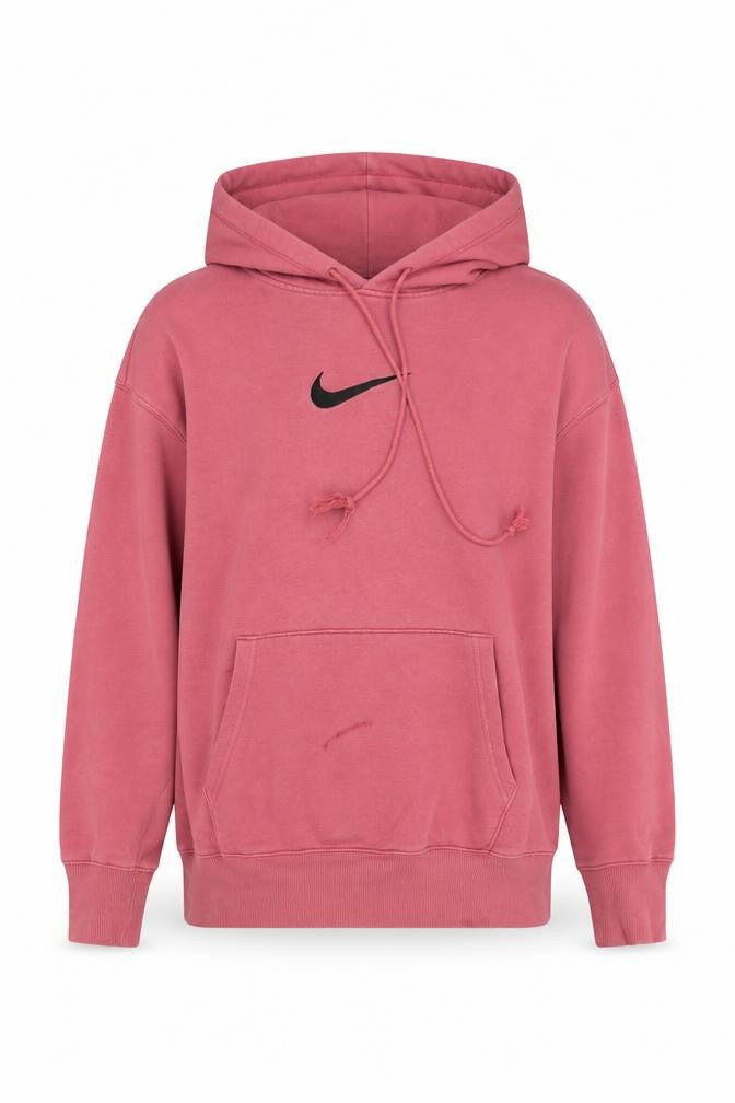 Front view of Nike Men’s Pink Pullover Hoodie, size S, Cotton Blend Casual Sweatshirt
