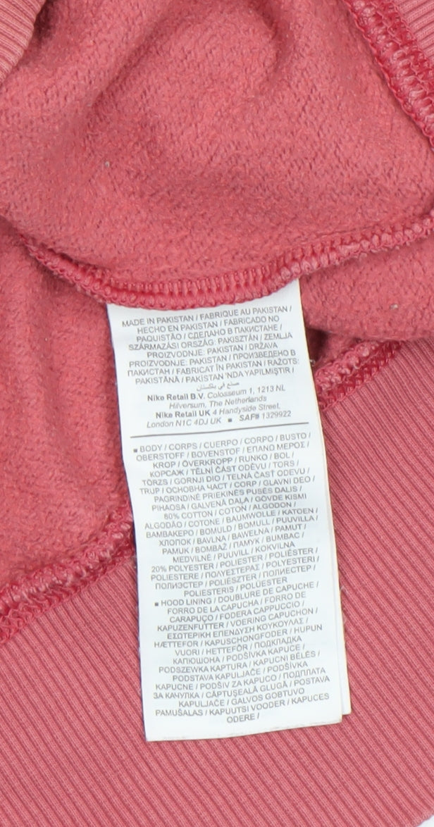 Nike Men’s Pink Pullover Hoodie Size S Cotton Blend Casual Sweatshirt