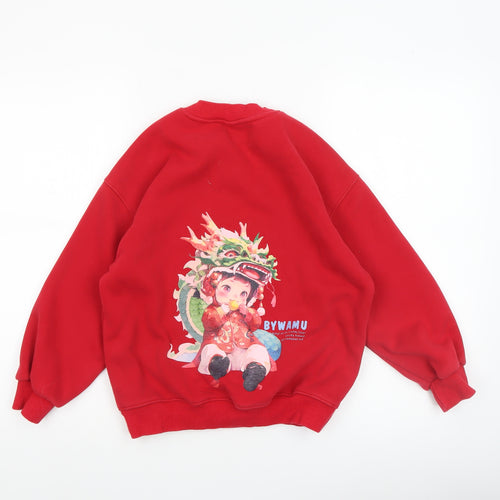 HANEGUO Girls Red Graphic Dragon Butterfly Pullover Sweatshirt Size 8 Years