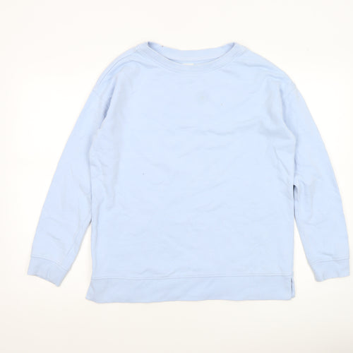John Lewis Women Blue Cotton Crew Neck Pullover Sweatshirt Size 8