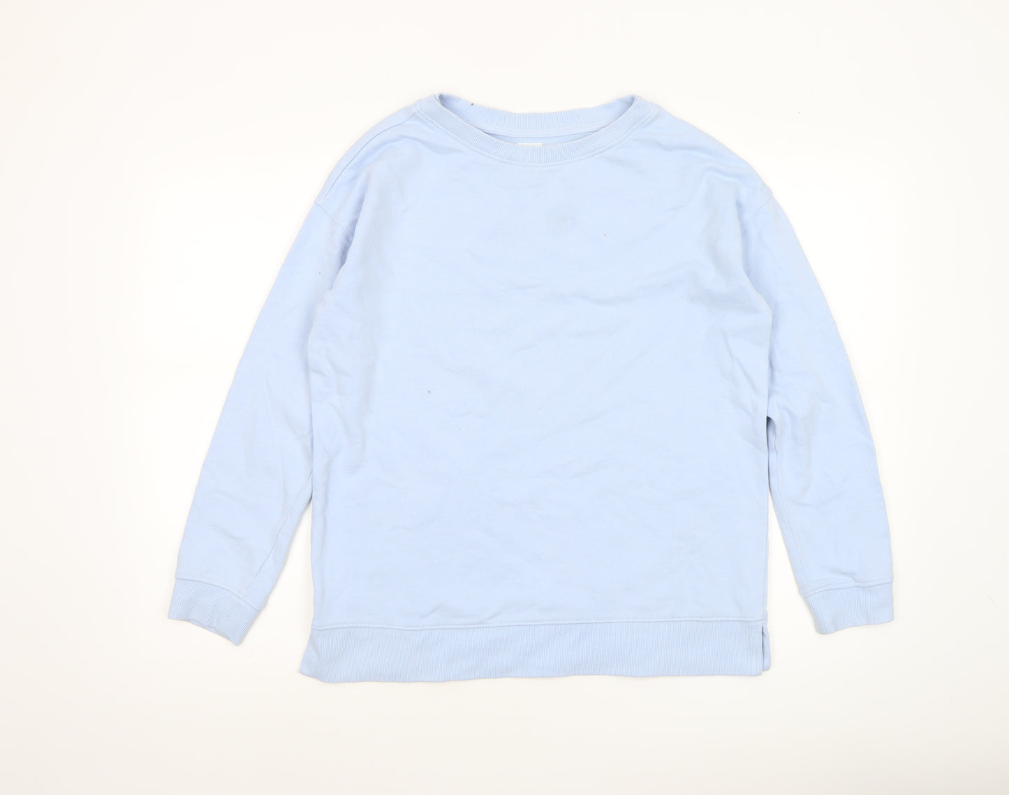 John Lewis Women Blue Cotton Crew Neck Pullover Sweatshirt Size 8