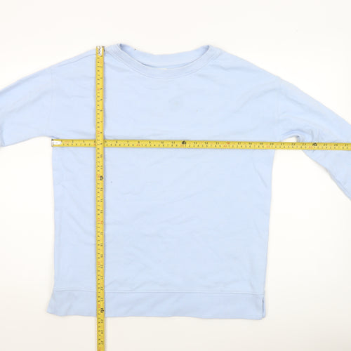 John Lewis Women Blue Cotton Crew Neck Pullover Sweatshirt Size 8