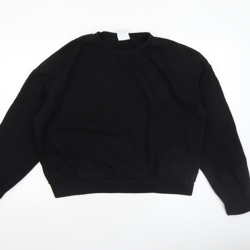 Pull & Bear Women’s Black L Sweatshirt Classic Crew Neck