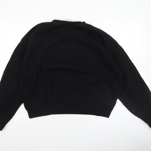Pull & Bear Women’s Black L Sweatshirt Classic Crew Neck