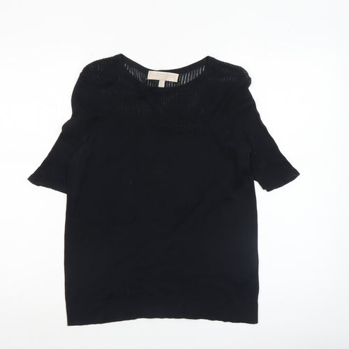 Fenn Wright Manson Womens Black Size 12 Knit Short Sleeve Crew Neck Jumper
