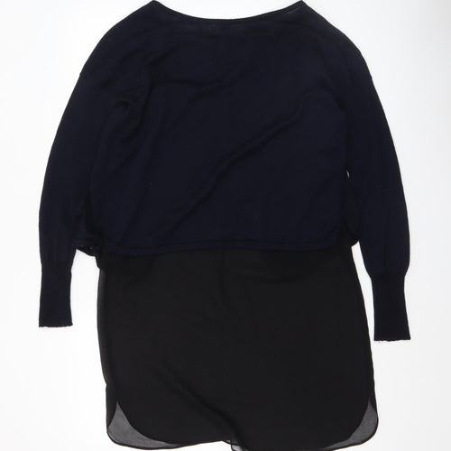 Mint Velvet Womens Black Wool Tunic Jumper Size 10 Long Sleeve