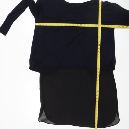 Mint Velvet Womens Black Wool Tunic Jumper Size 10 Long Sleeve