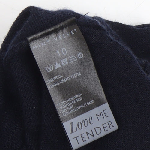 Mint Velvet Womens Black Wool Tunic Jumper Size 10 Long Sleeve