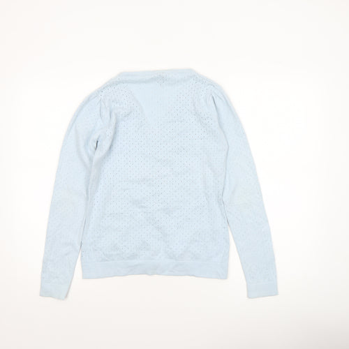 Atmosphere Women Blue Cotton Button Cardigan Size 8
