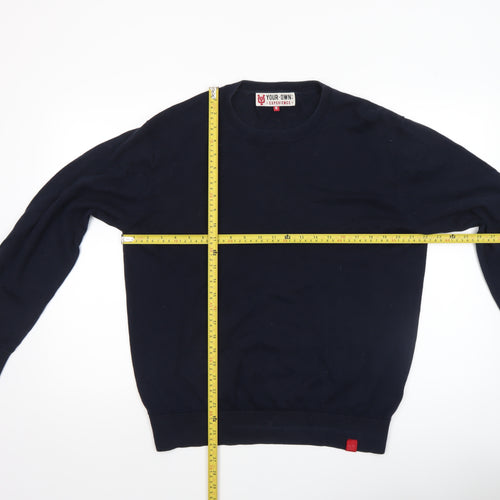 YOUR OWN EXPERIENCE Men's Blue Crew Neck Pullover Jumper M