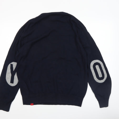 YOUR OWN EXPERIENCE Men's Blue Crew Neck Pullover Jumper M
