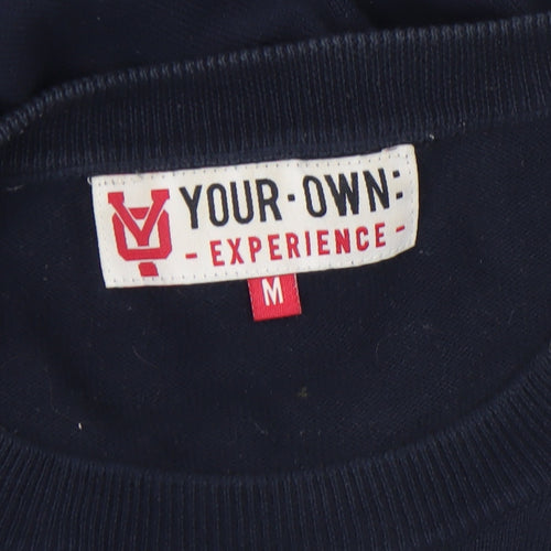 YOUR OWN EXPERIENCE Men's Blue Crew Neck Pullover Jumper M