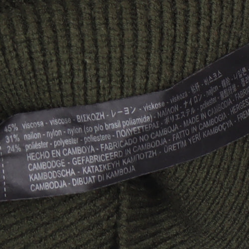 Zara Women Green Relaxed Knit Bow Back Long Sleeve Jumper XL
