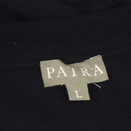 Patra Womens Black Cotton Crew Neck Long Sleeve Pullover Jumper Size L