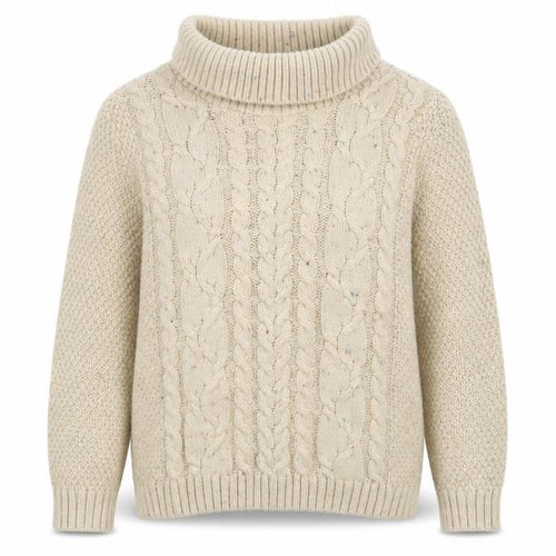Country Rose Womens Beige Roll Neck Cable Knit Jumper Size S