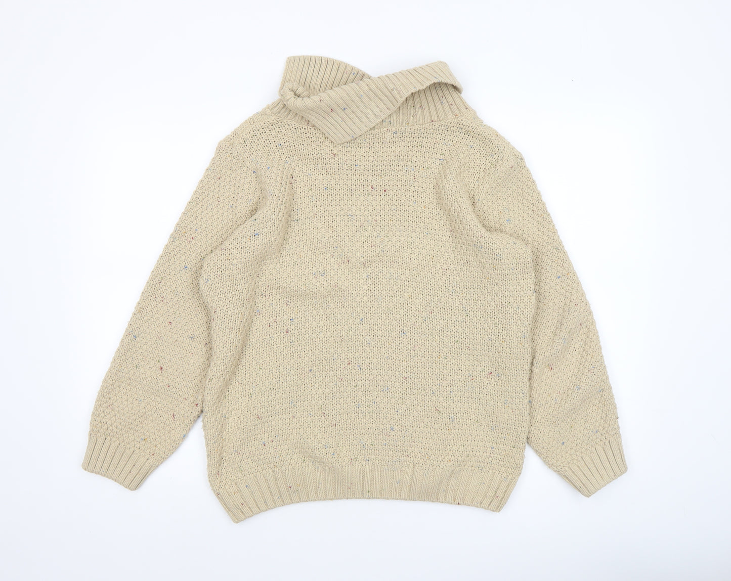 Country Rose Womens Beige Roll Neck Cable Knit Jumper Size S