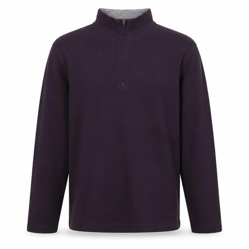 Marks and Spencer Men’s Purple 1/4 Zip Fleece Sweatshirt Size L