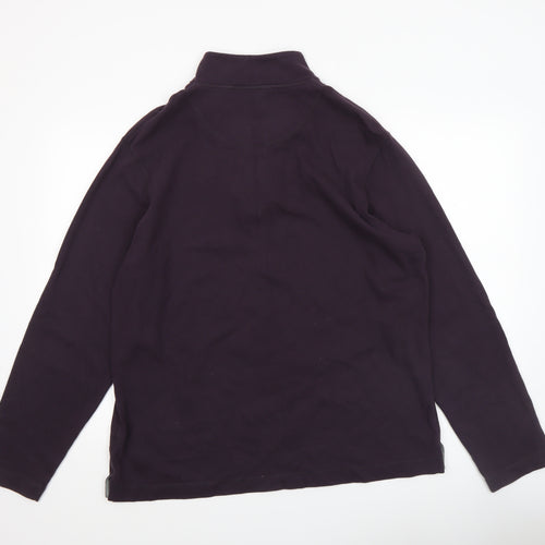 Marks and Spencer Men’s Purple 1/4 Zip Fleece Sweatshirt Size L