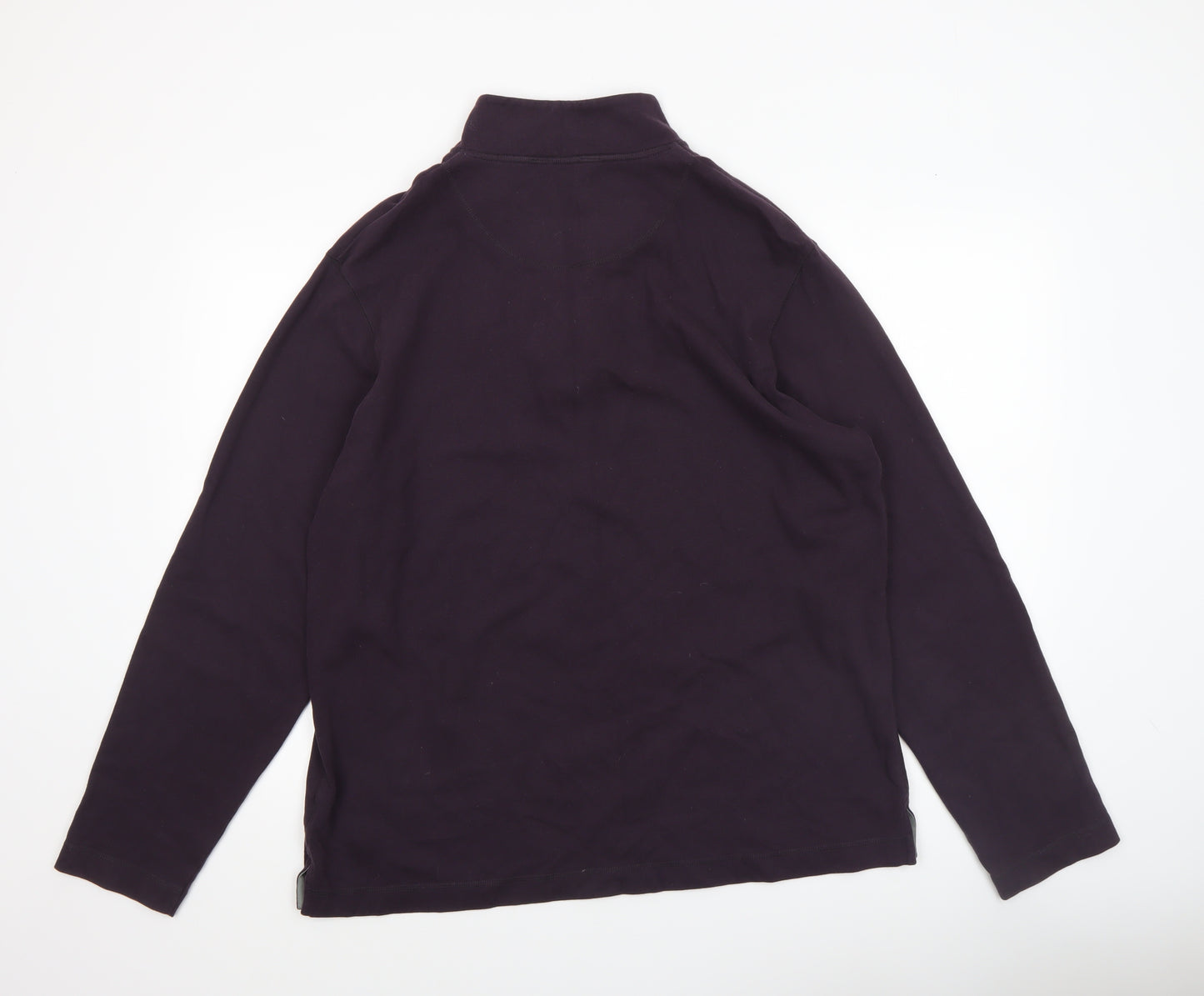 Marks and Spencer Men’s Purple 1/4 Zip Fleece Sweatshirt Size L