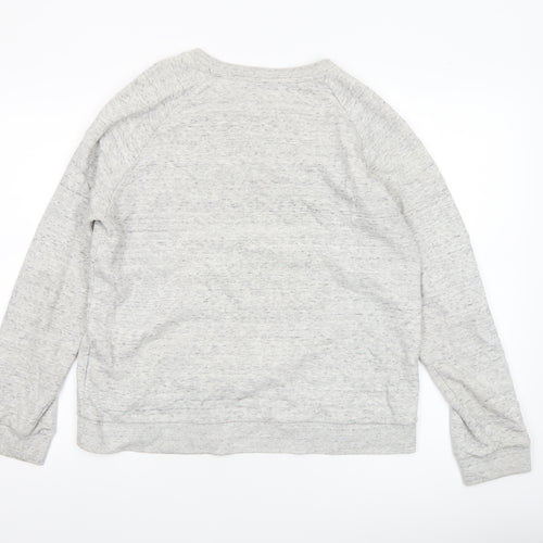 Whistles Women Grey LOVE Pullover Sweatshirt Size L Cotton Blend