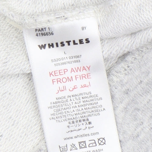 Whistles Women Grey LOVE Pullover Sweatshirt Size L Cotton Blend