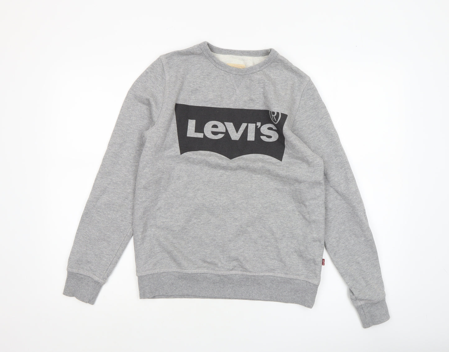 Levi's Boys Grey Logo Crew Neck Fleece Sweatshirt Size 14 Years