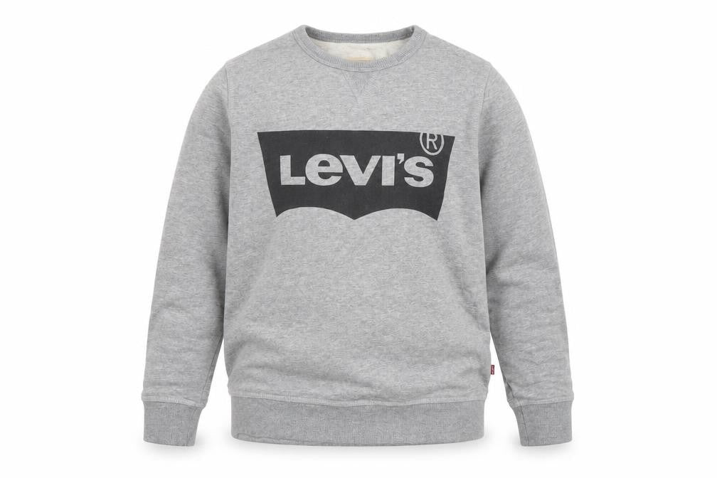 Levi's Boys Grey Logo Crew Neck Fleece Sweatshirt Size 14 Years
