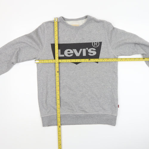 Levi's Boys Grey Logo Crew Neck Fleece Sweatshirt Size 14 Years