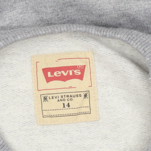 Levi's Boys Grey Logo Crew Neck Fleece Sweatshirt Size 14 Years