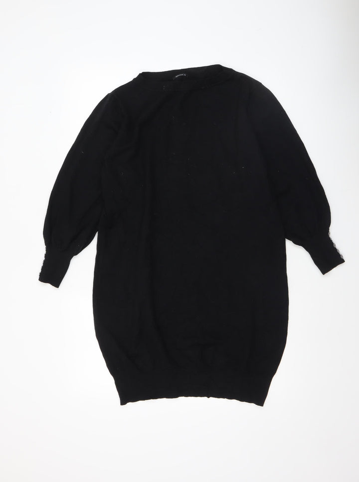 Roman Women's Black Size 12 Long Sleeve Knit Pullover Jumper