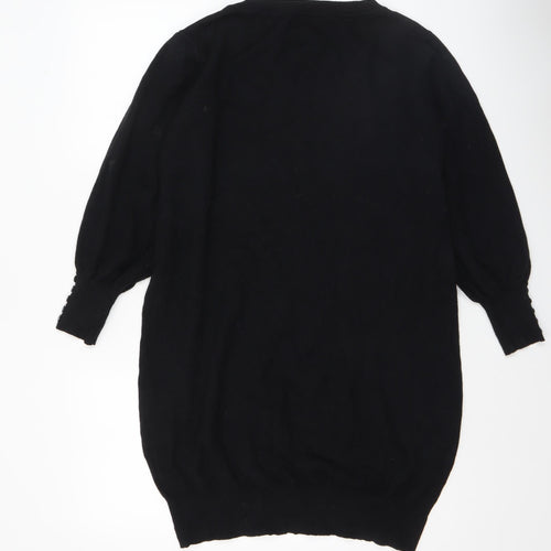 Roman Women's Black Size 12 Long Sleeve Knit Pullover Jumper