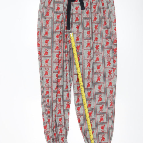 LFC Men's Grey Check Pyjama Pants M Sports Logo Loungewear
