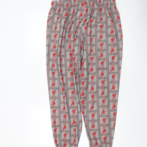 LFC Men's Grey Check Pyjama Pants M Sports Logo Loungewear