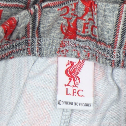 LFC Men's Grey Check Pyjama Pants M Sports Logo Loungewear