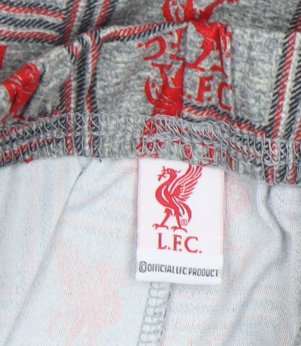 LFC Men's Grey Check Pyjama Pants M Sports Logo Loungewear